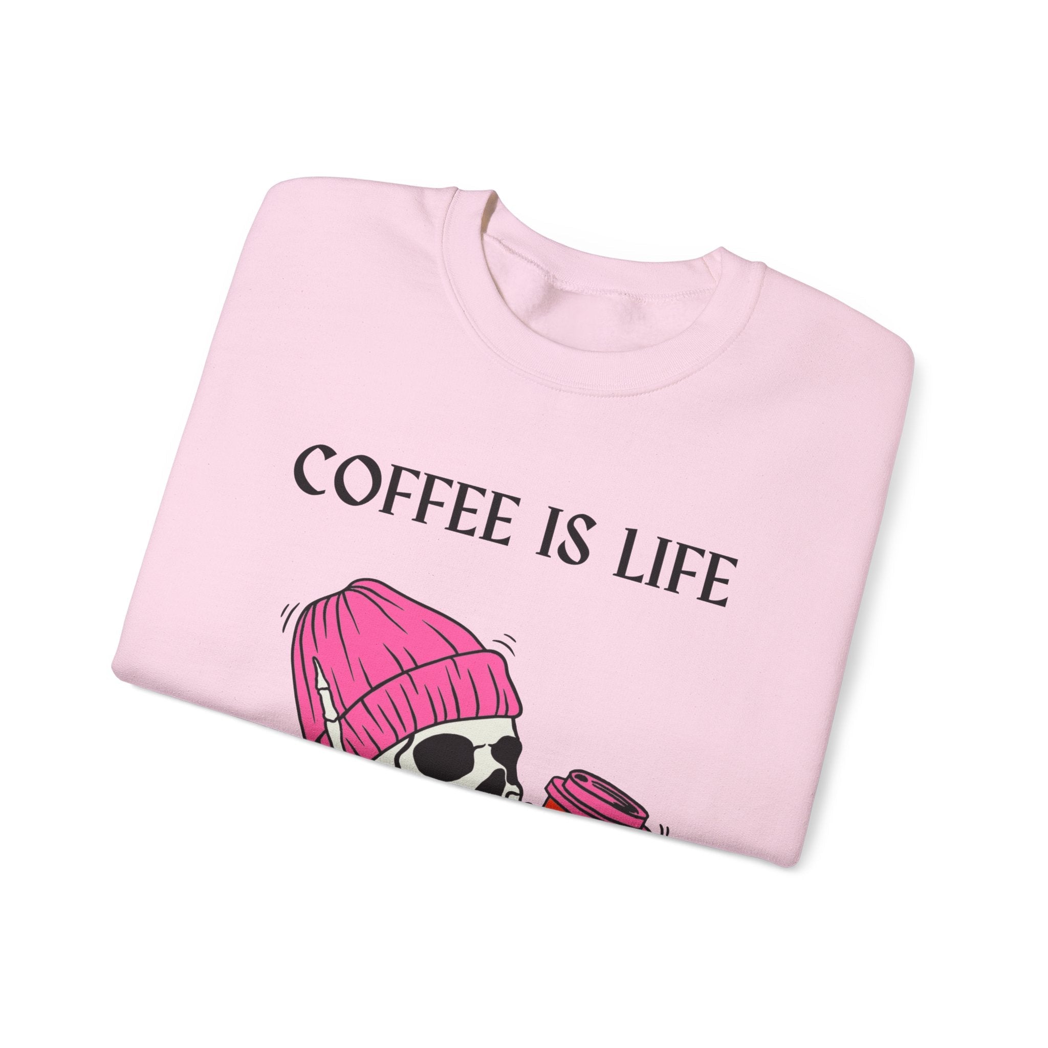Skeleton Coffee Is Life Unisex Heavy Blend™ Crewneck Sweatshirt